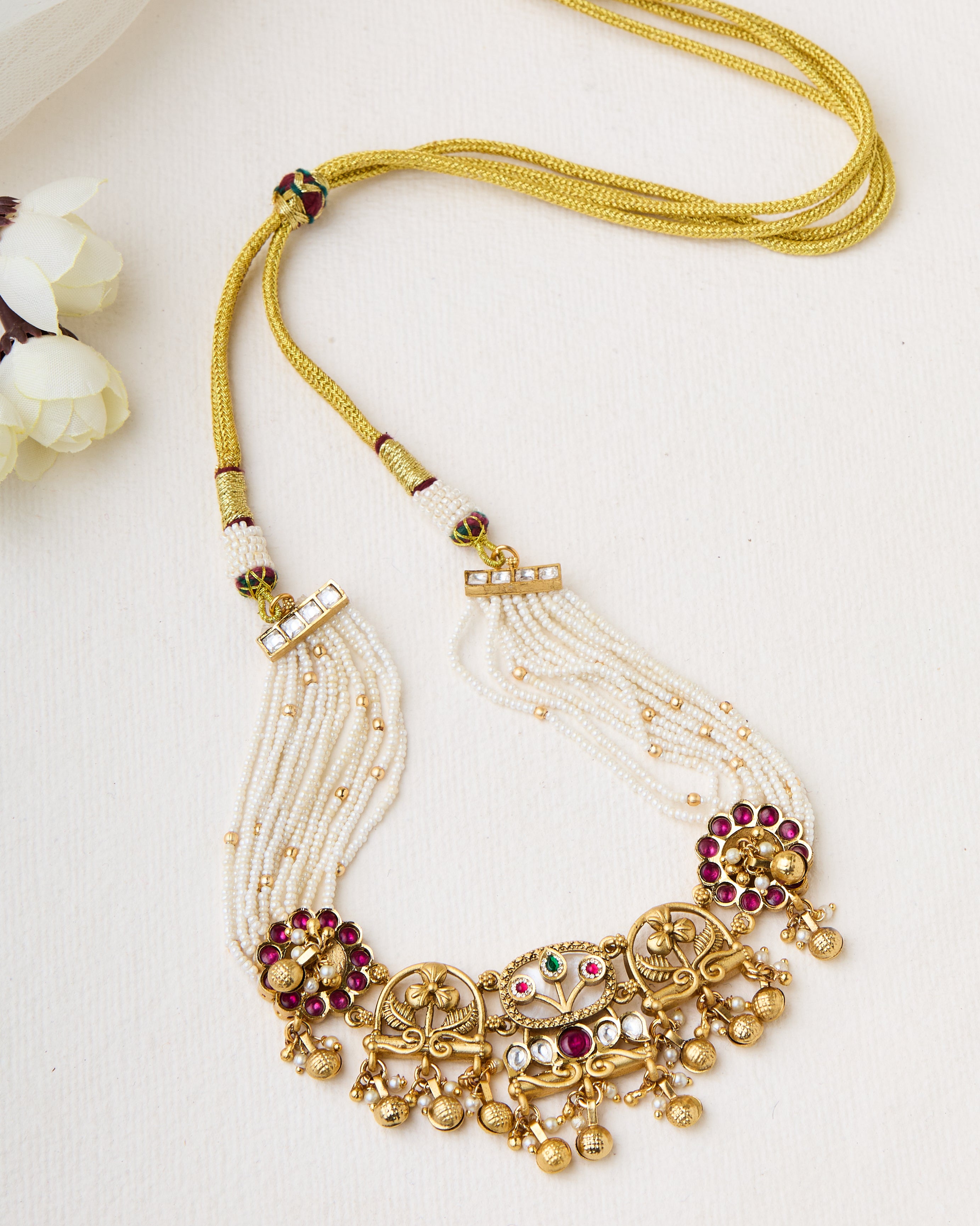 Vanshika gold look alike necklace set