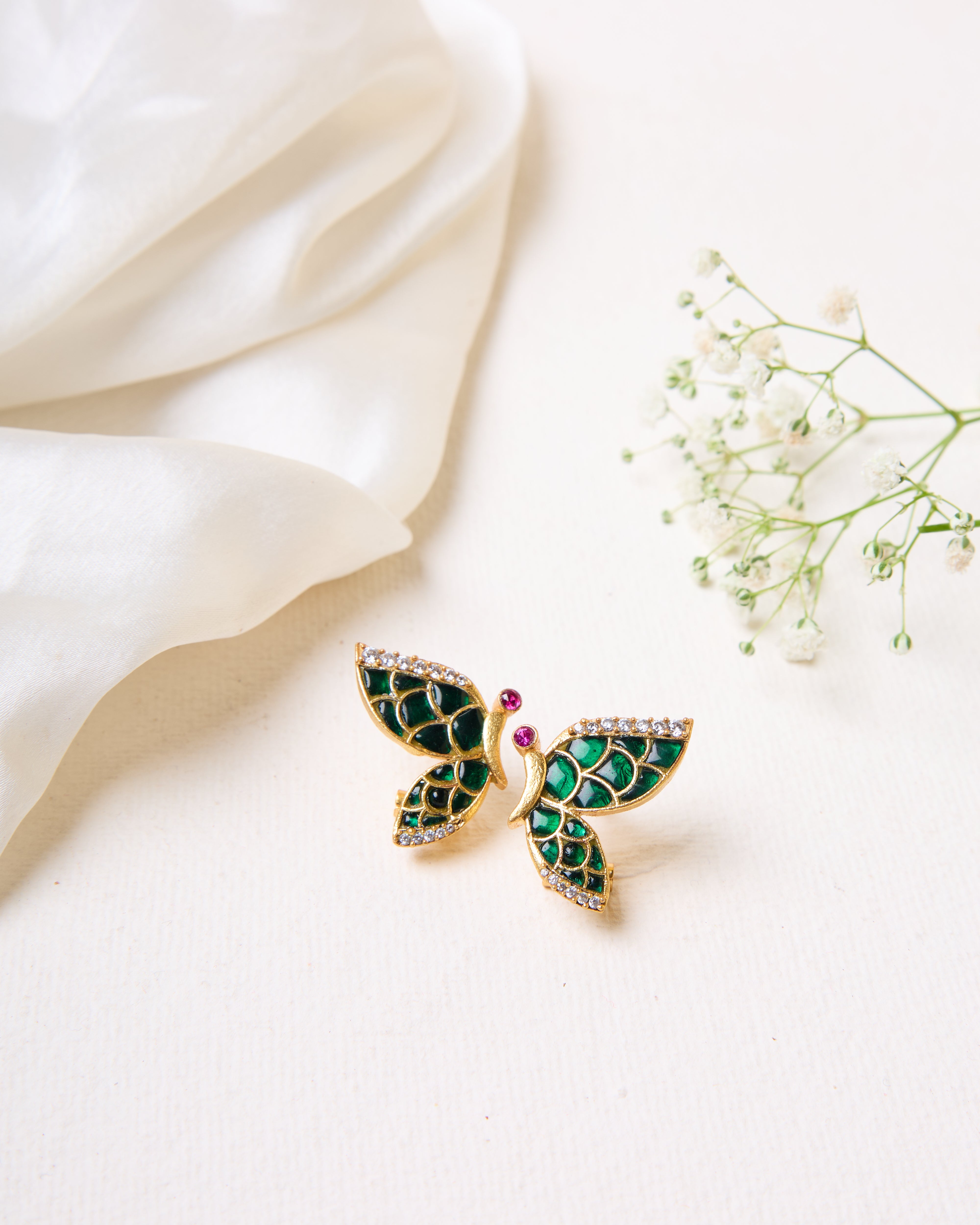 Green Butterfly Earrings