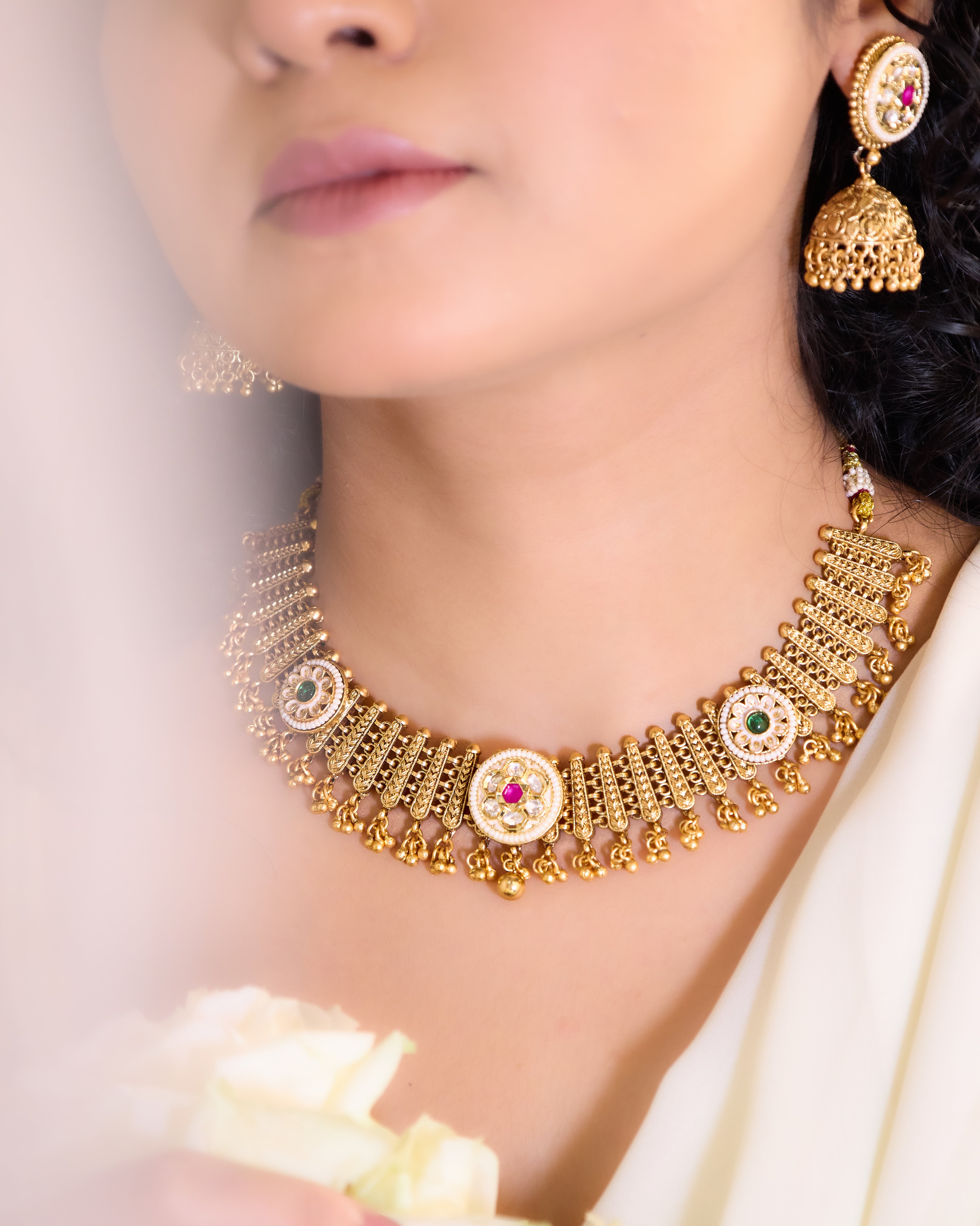 Sidhhi gold plated necklace set