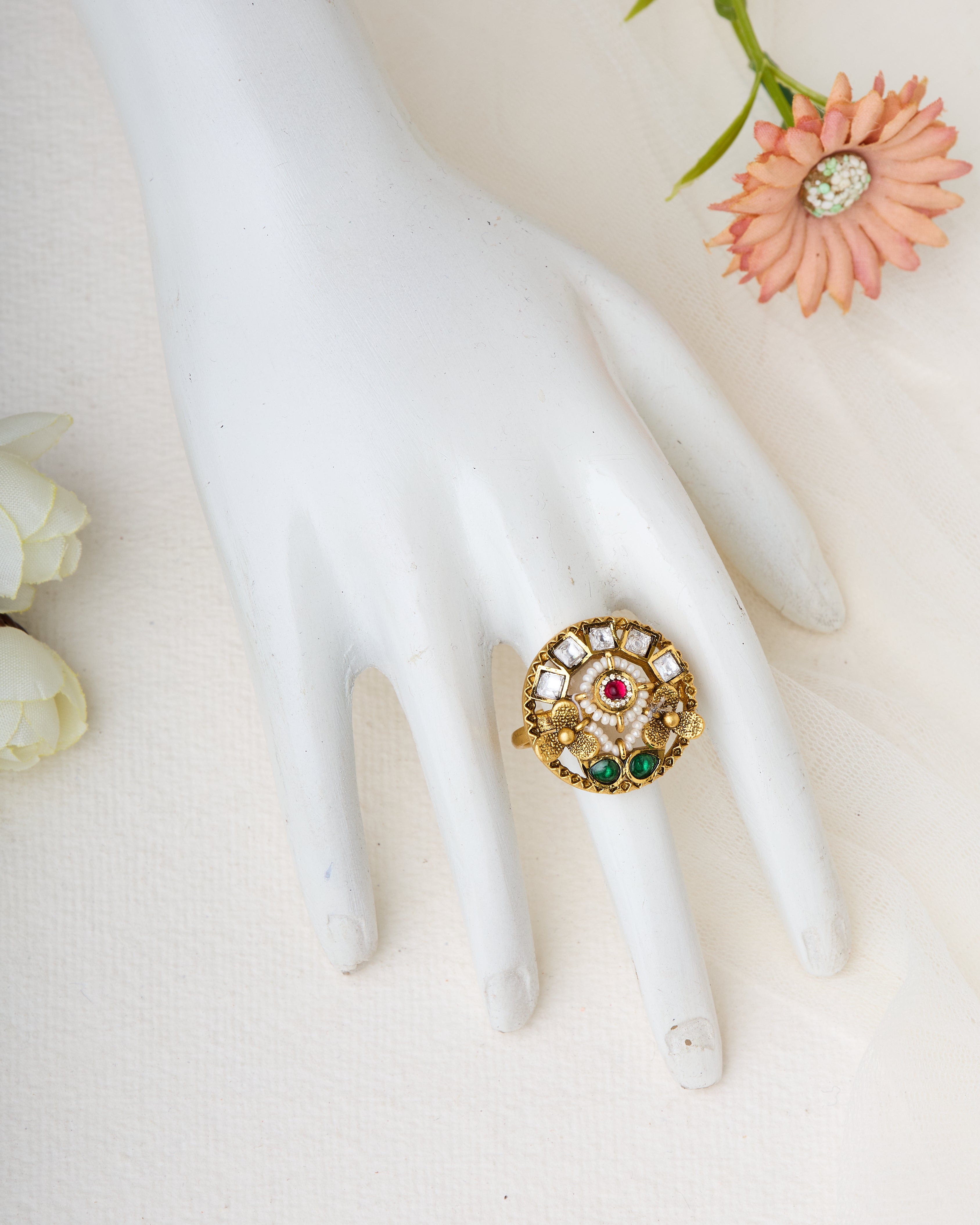 Adira premium kundan ring