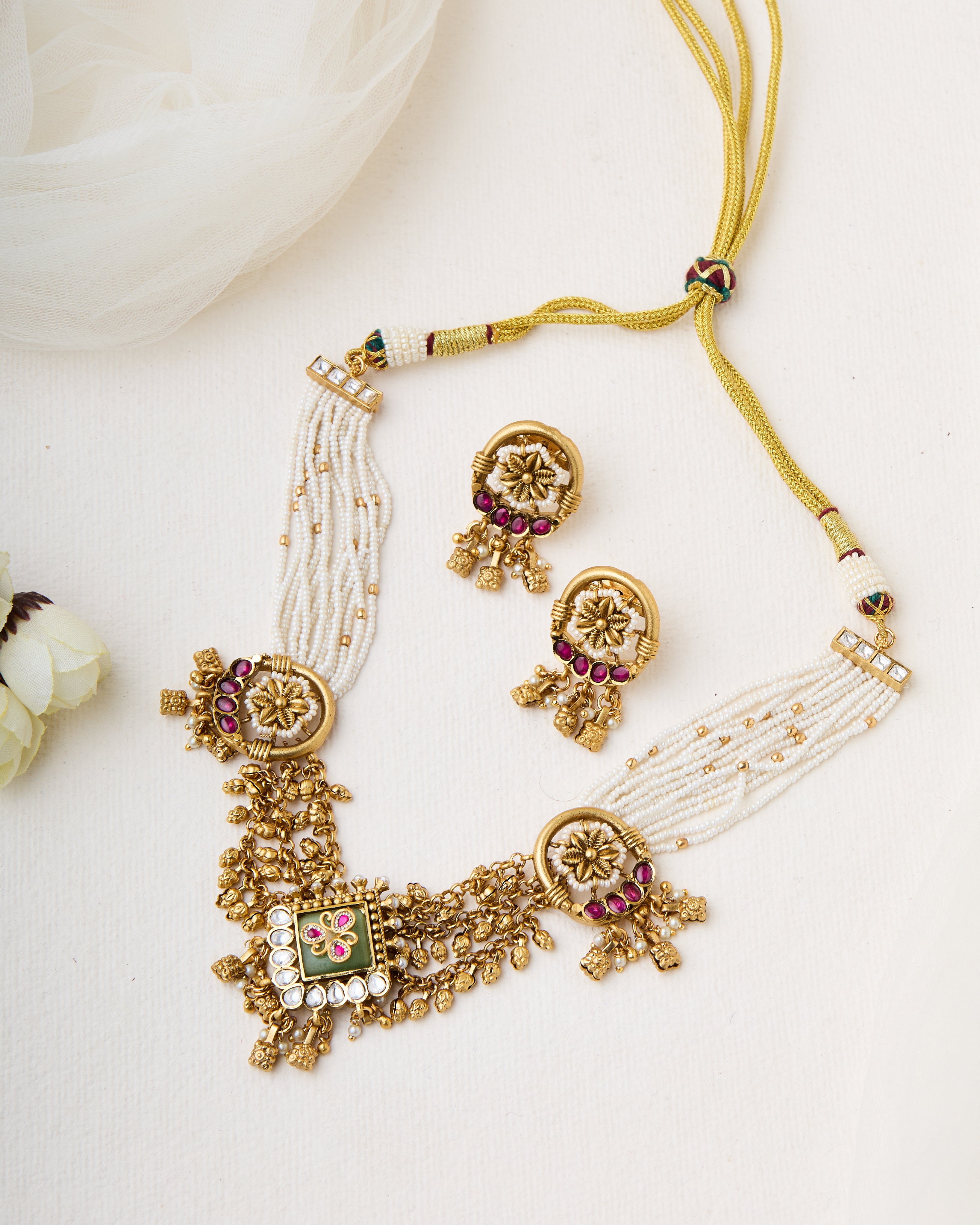 Sana gold look alike necklace set