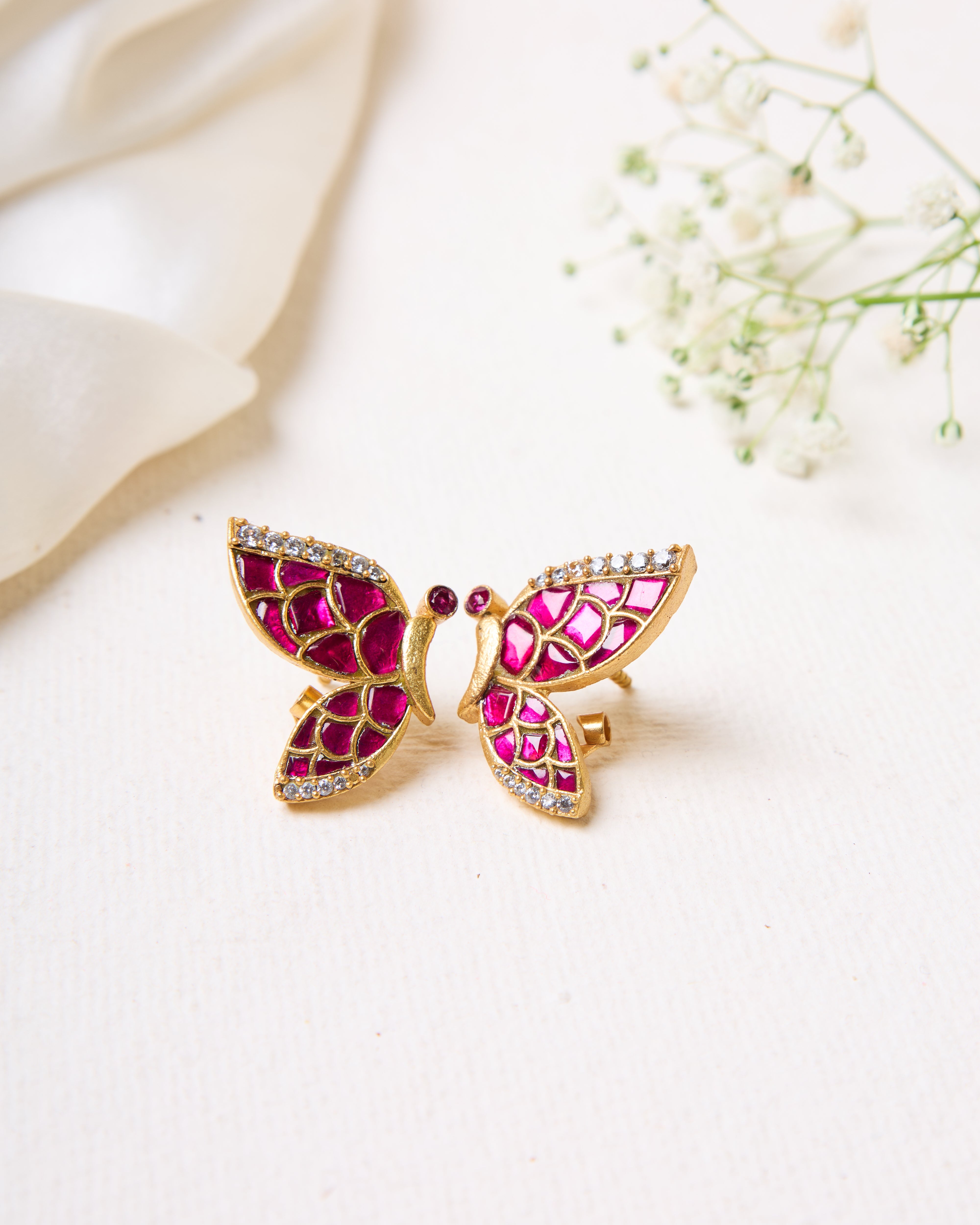 Pink Butterfly Earrings