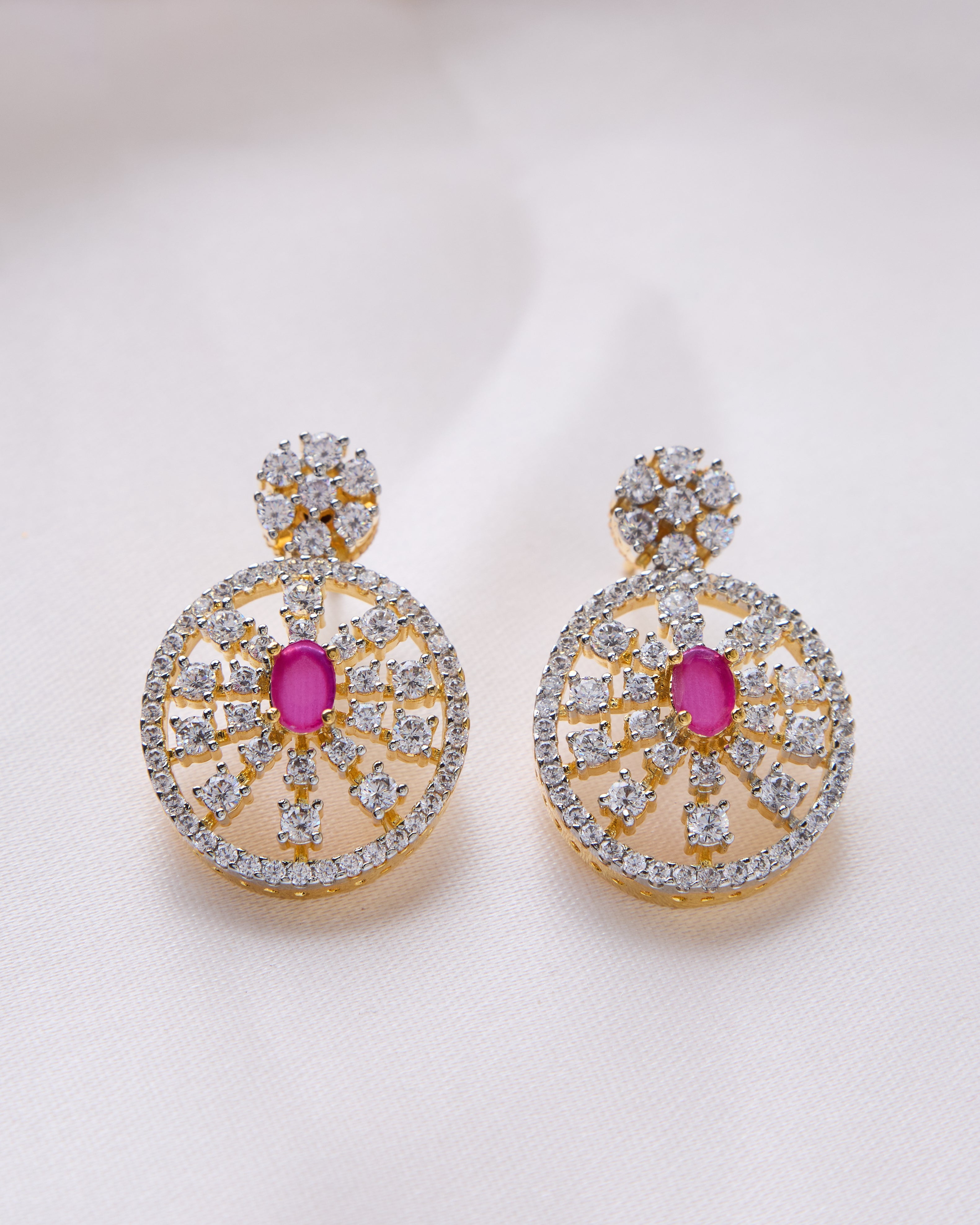 Prisha pink diamond necklace set