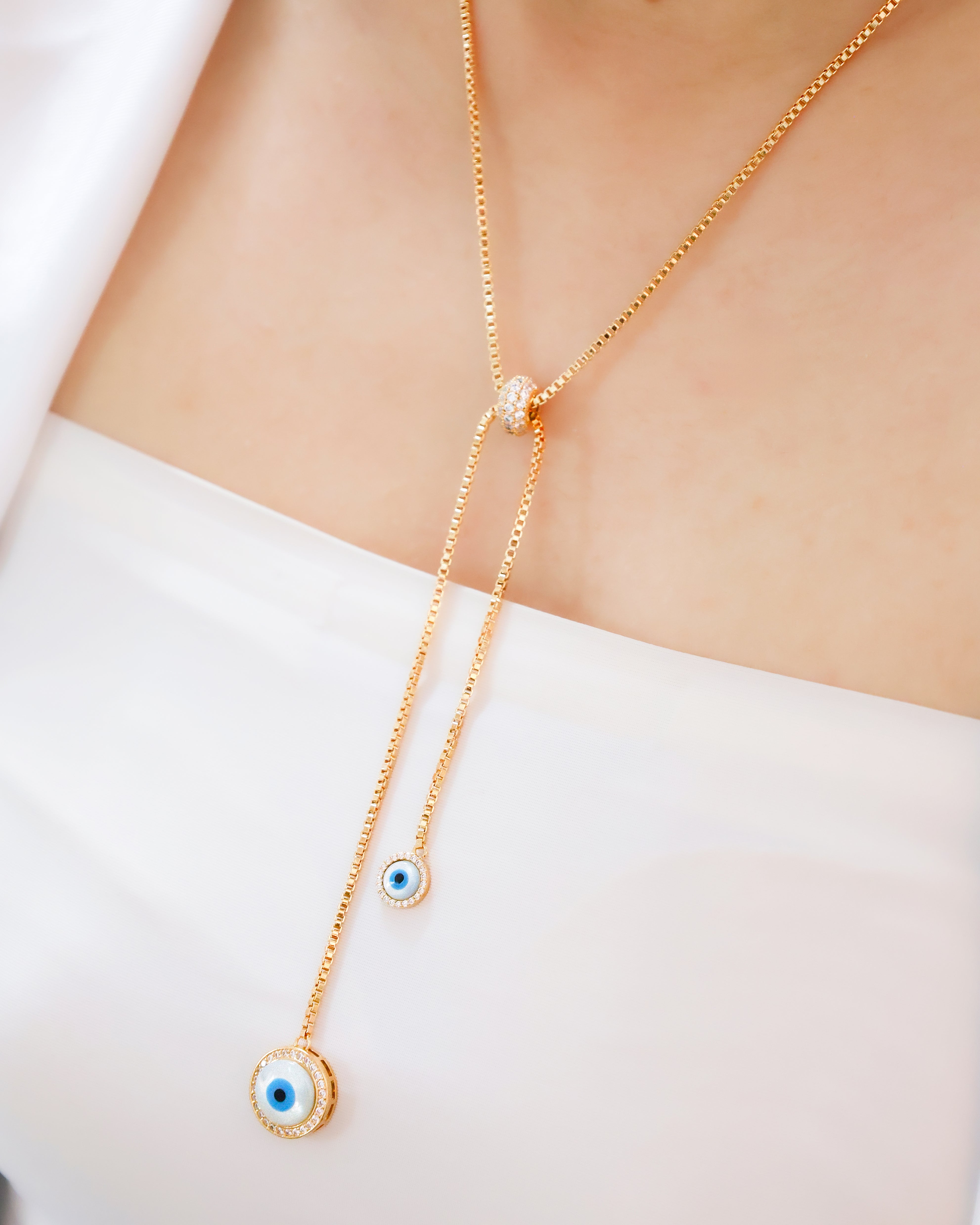 Evil Eye Adjustable chain Necklace