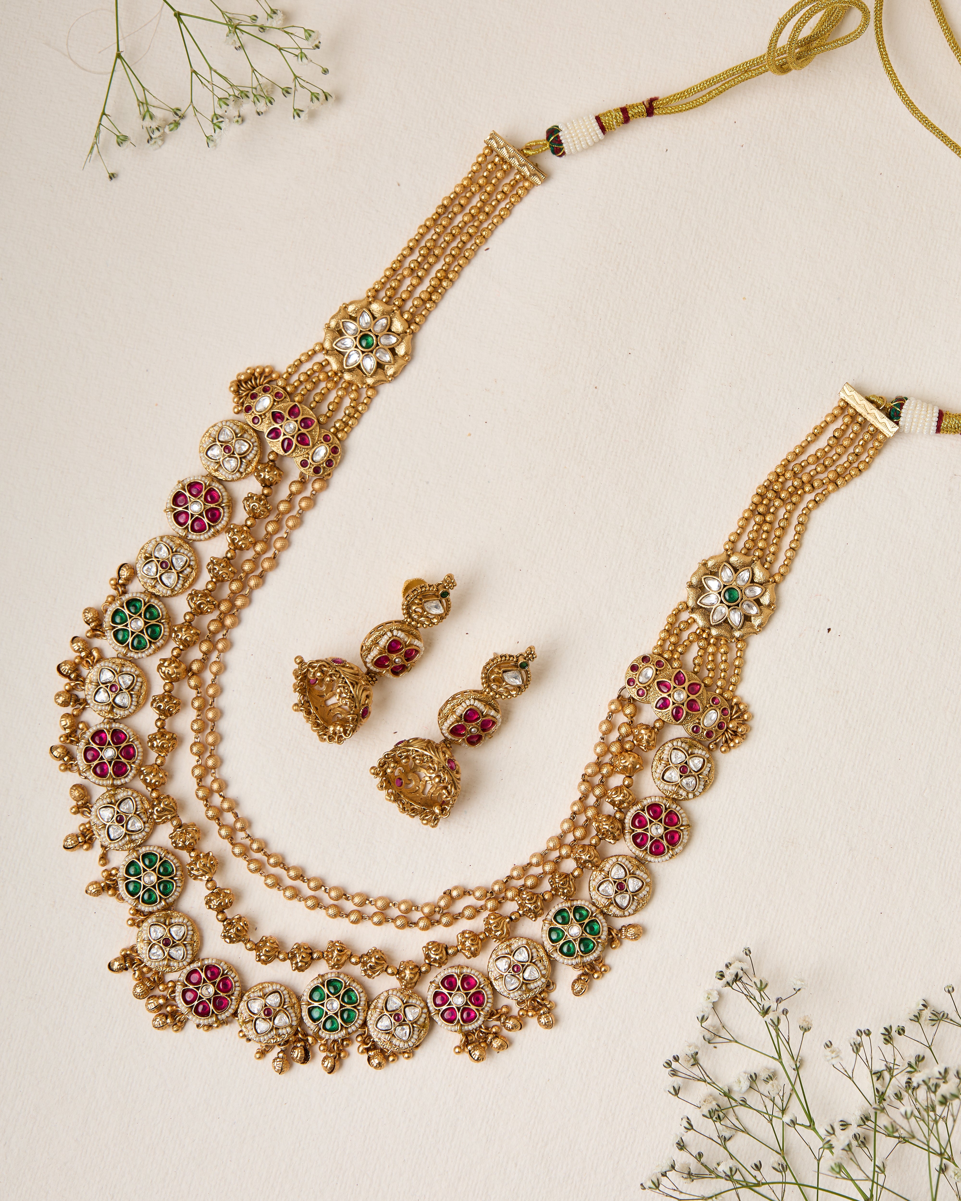 pushpa antique necklace set
