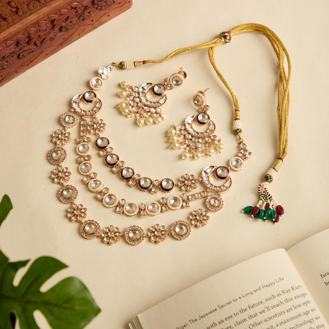 Three layered polki set