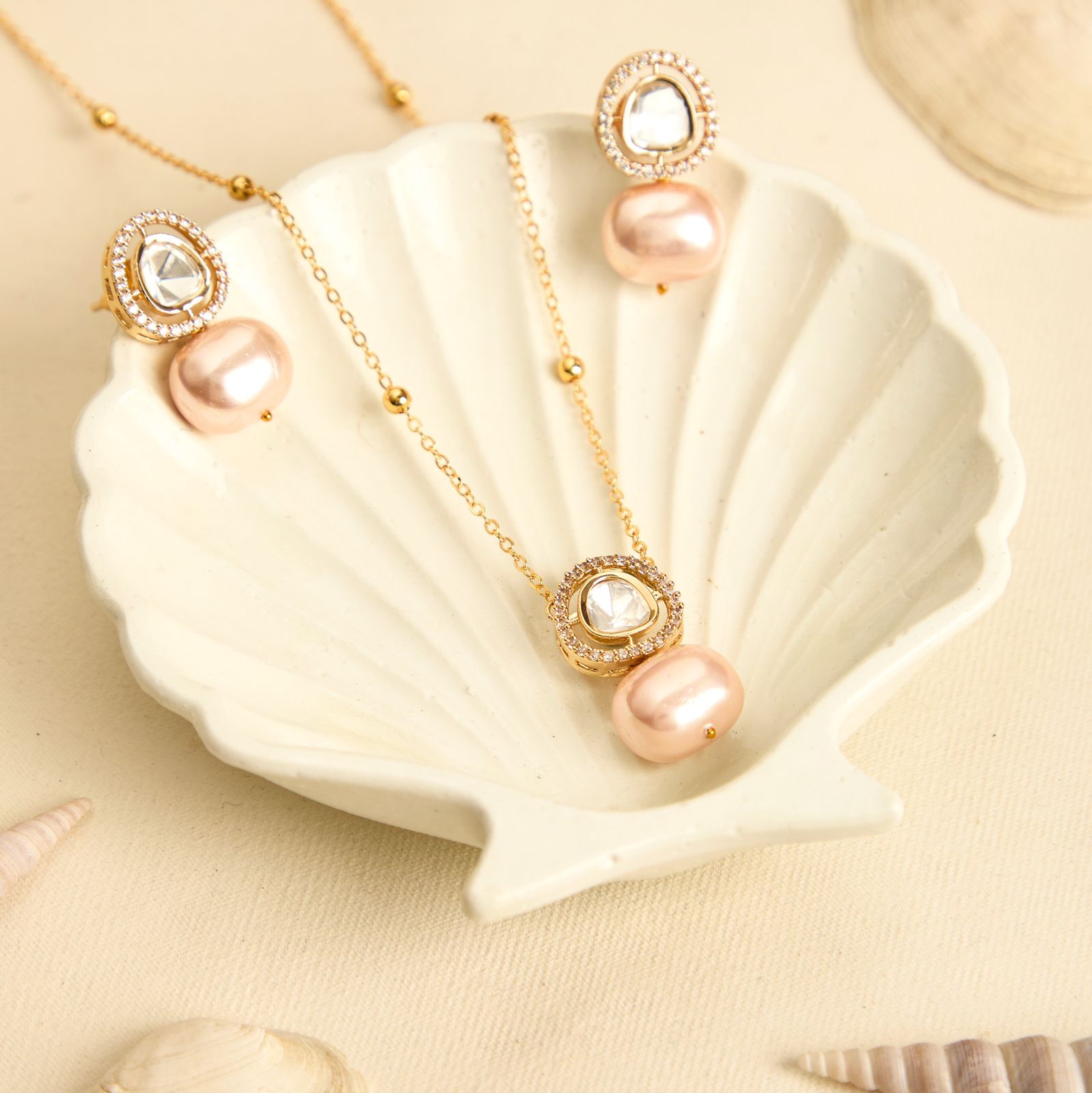 Polki kundan golden micro chain Variant 2