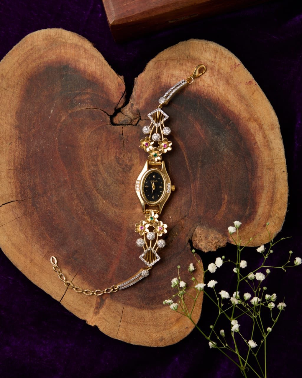vihana floral wrist watch