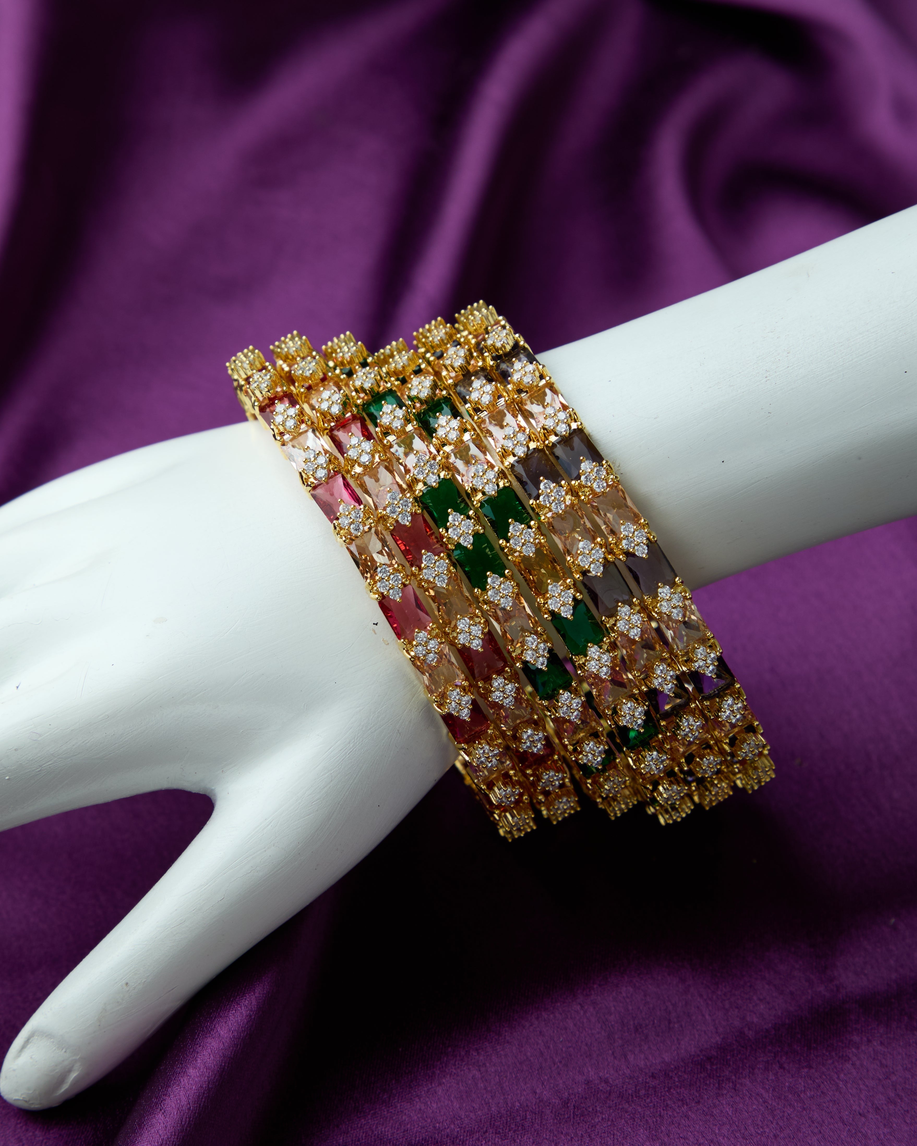 yaksha green stones bangles