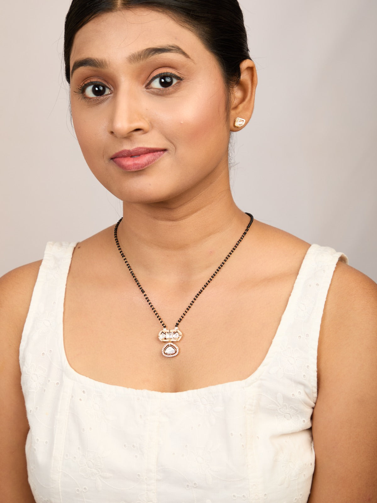 Freya Kundan-Studded Beaded Mangalsutra