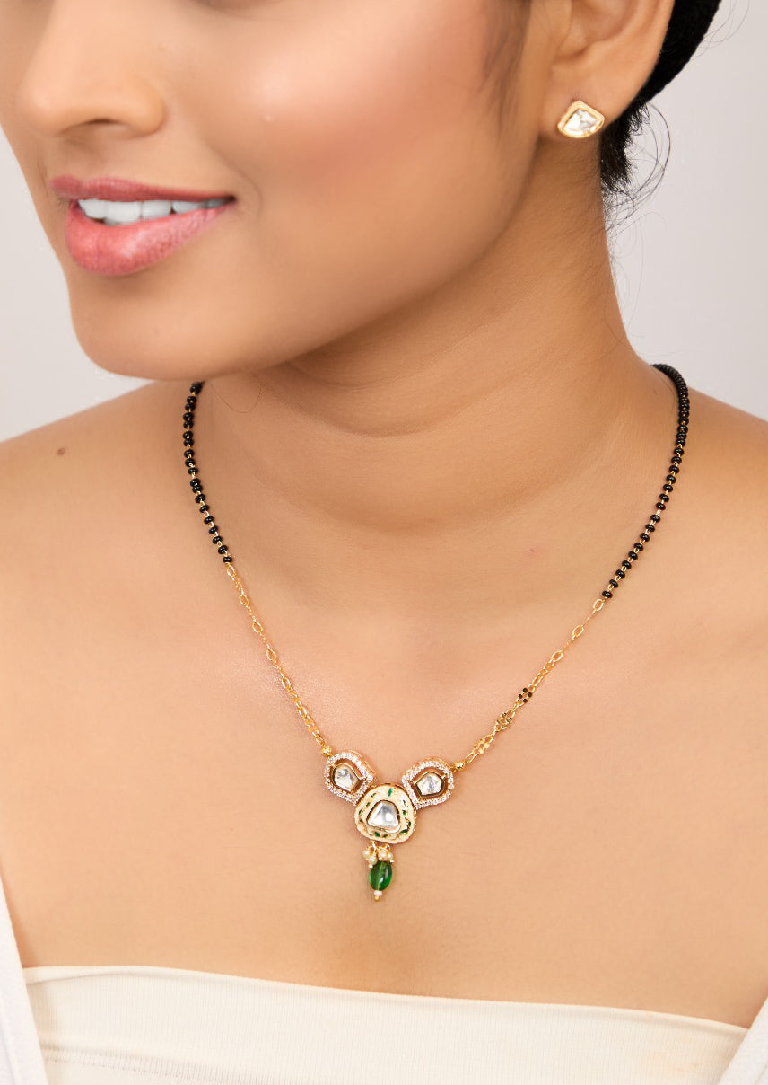 Freya Kundan-Studded Beaded Mangalsutra