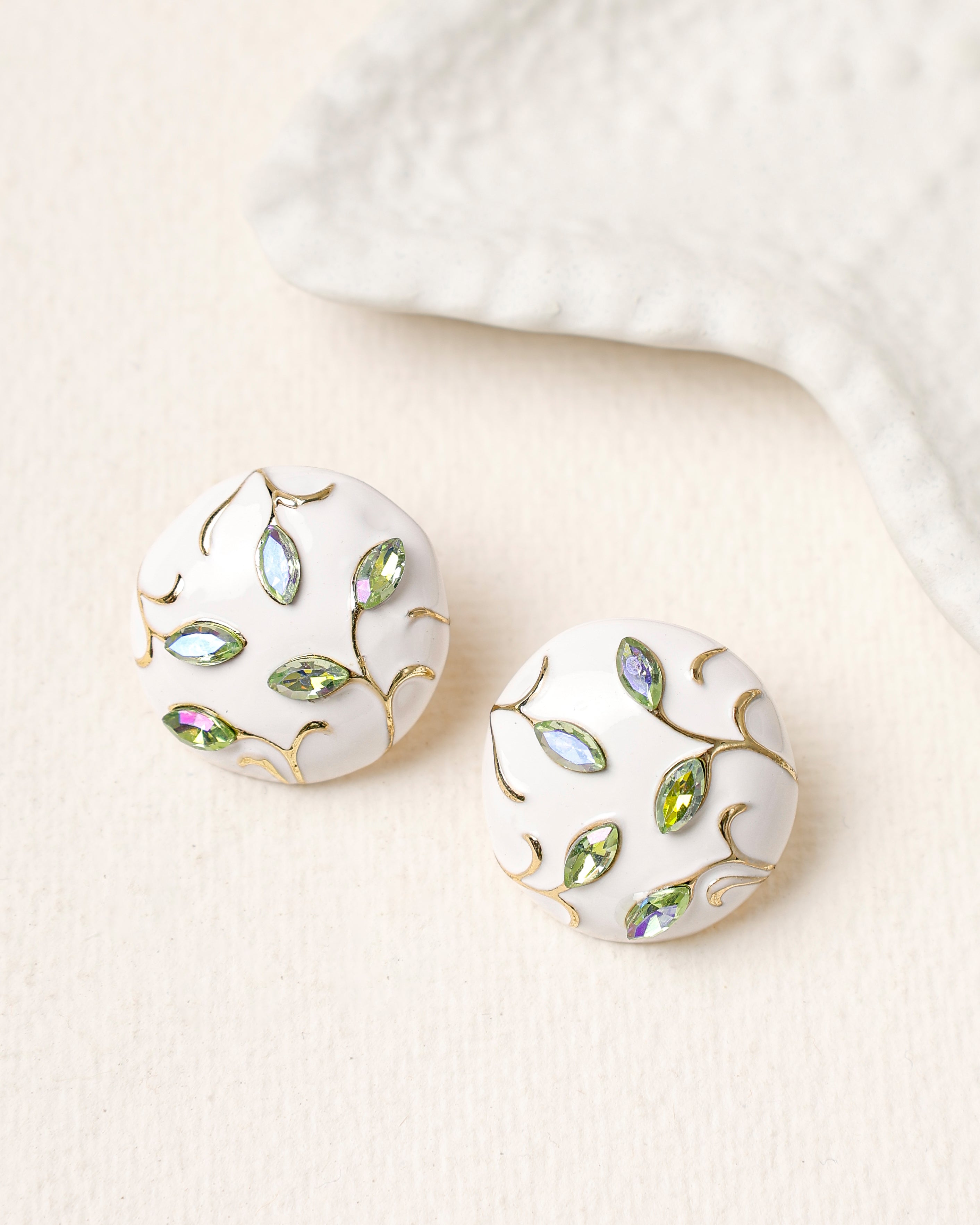 Leaf Bloom Enamel StudsPrice