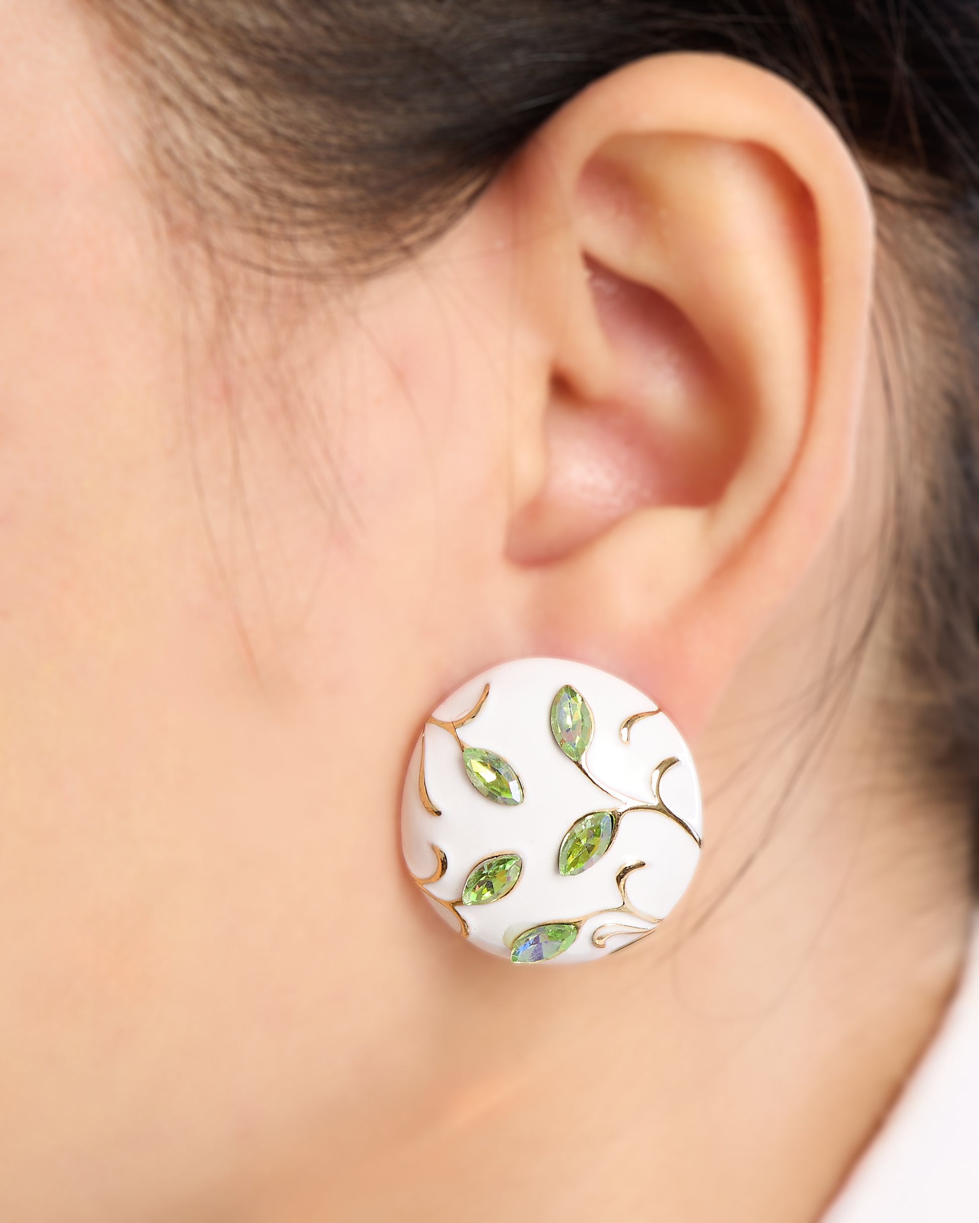 Leaf Bloom Enamel StudsPrice