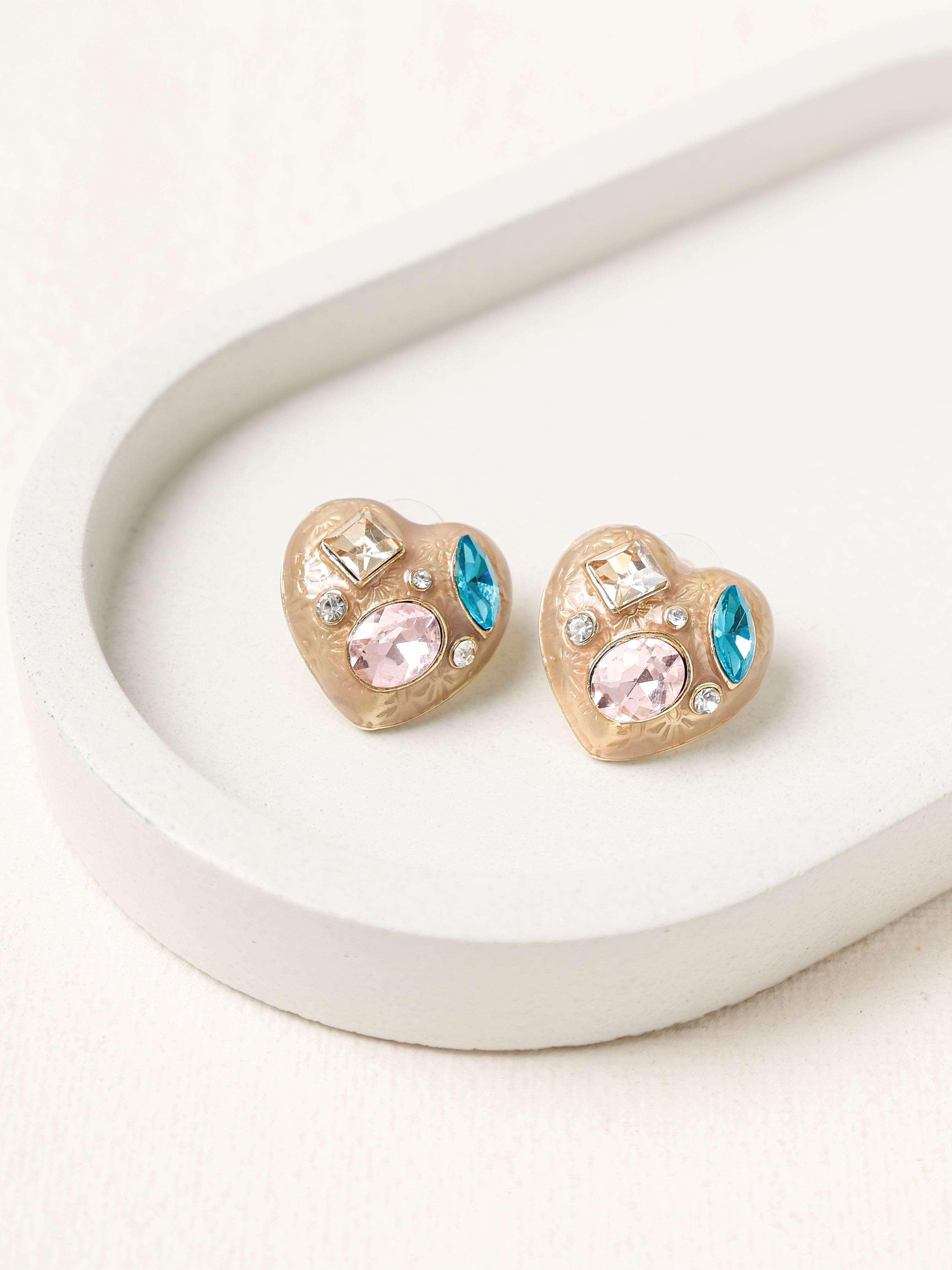 Heart of Seoul Gem Studs