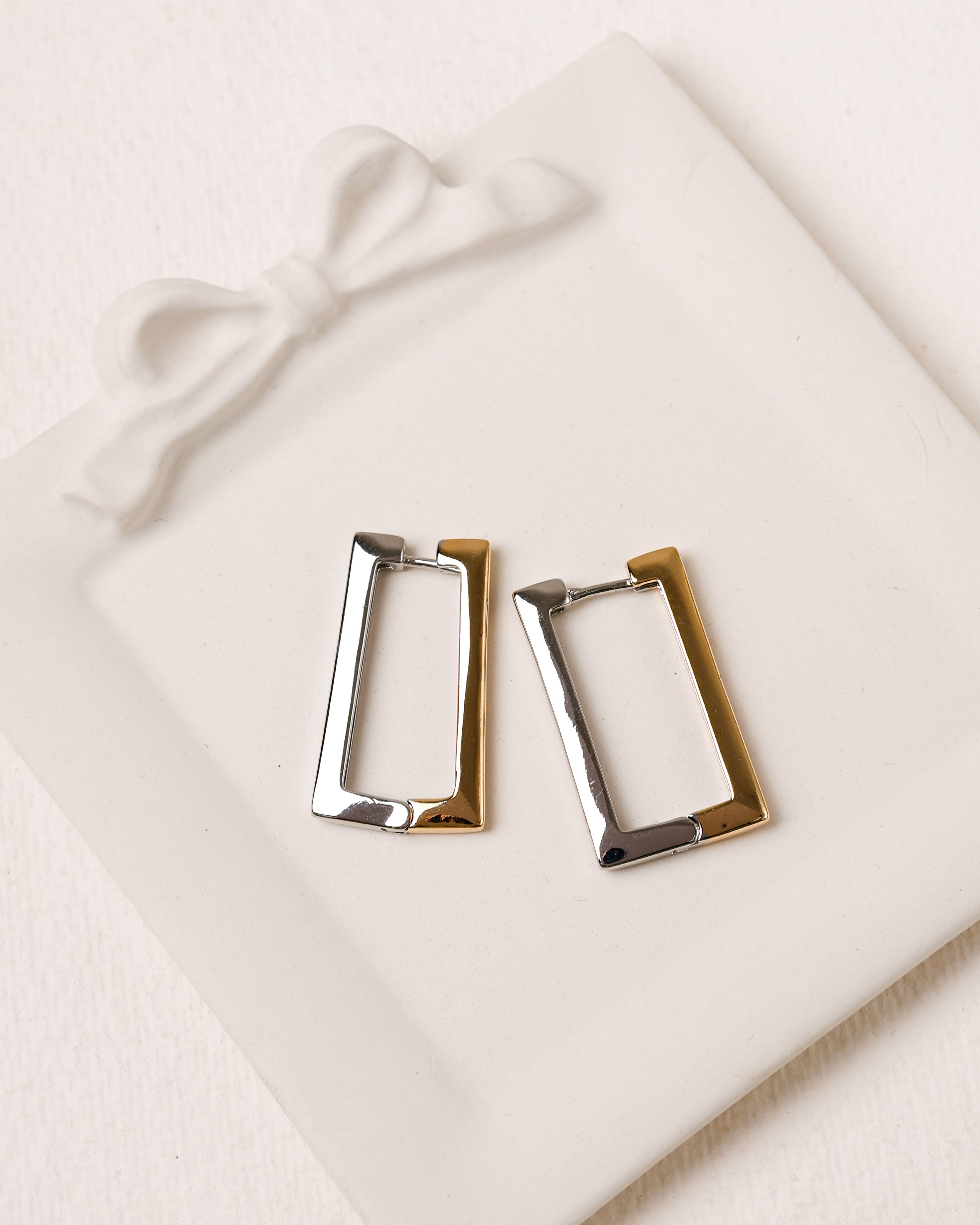 Seoul Edge Duo-Tone Earrings