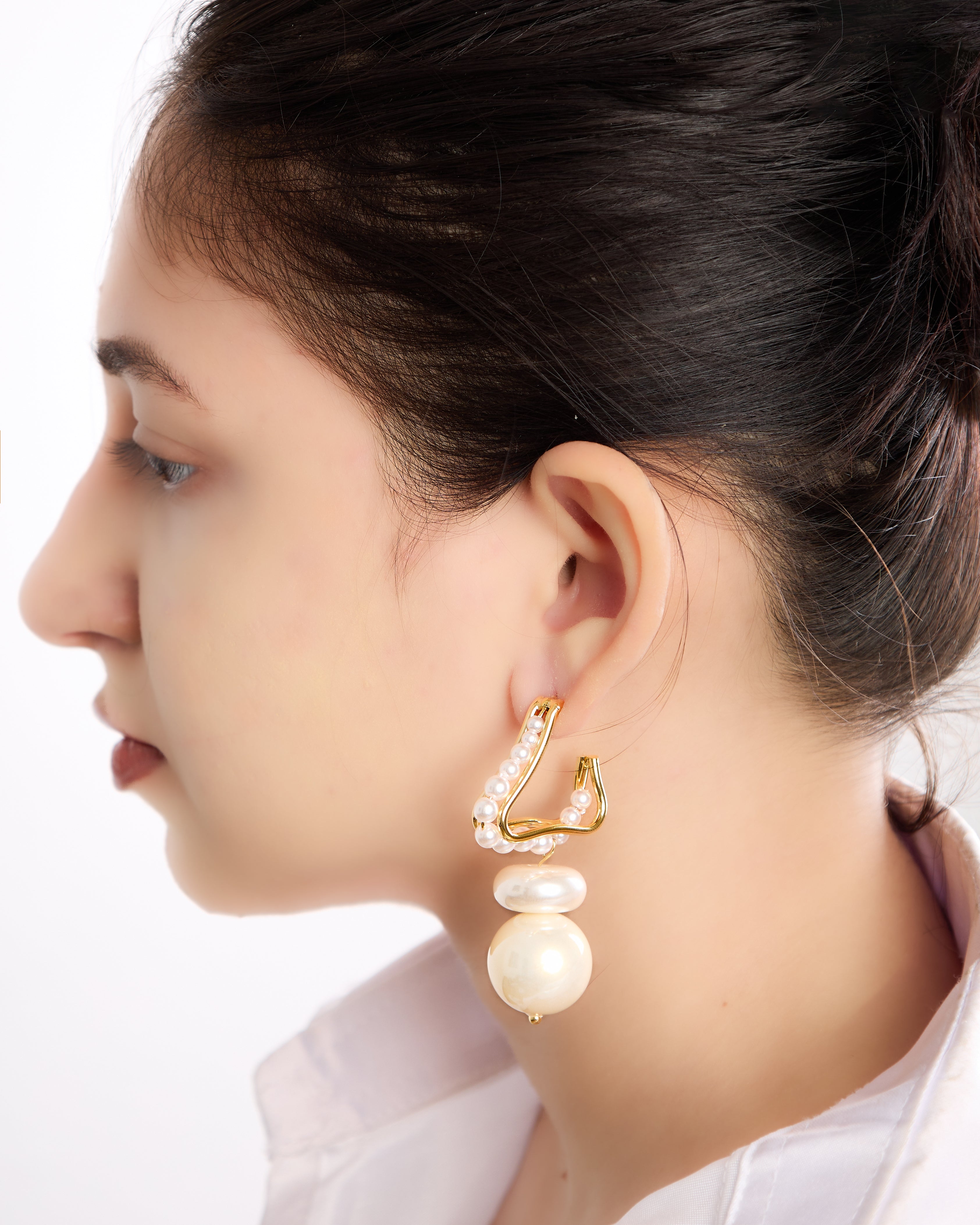 PearlWhirl Drop Earrings
